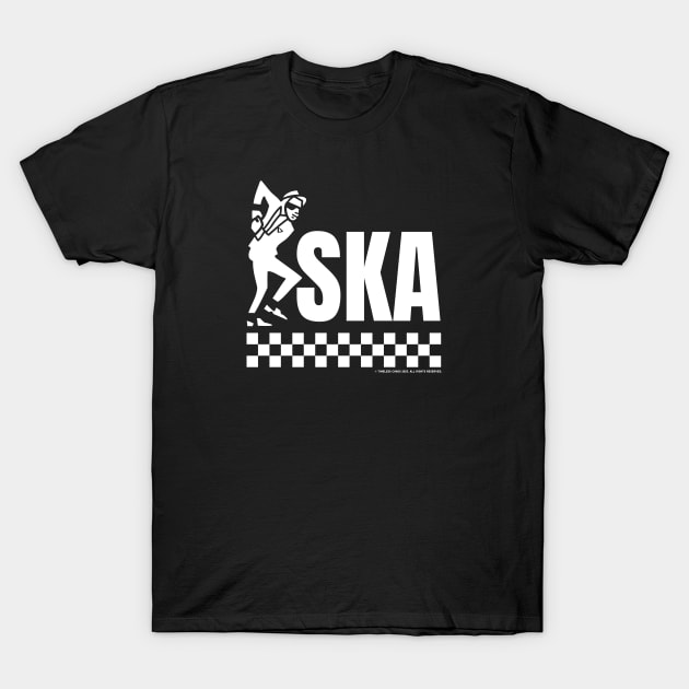Ska Dancing Rude Boy Design White Print T-Shirt by Timeless Chaos